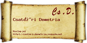 Csatári Demetria névjegykártya